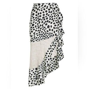 PatBO Bossa Polka Dot Midi Skirt